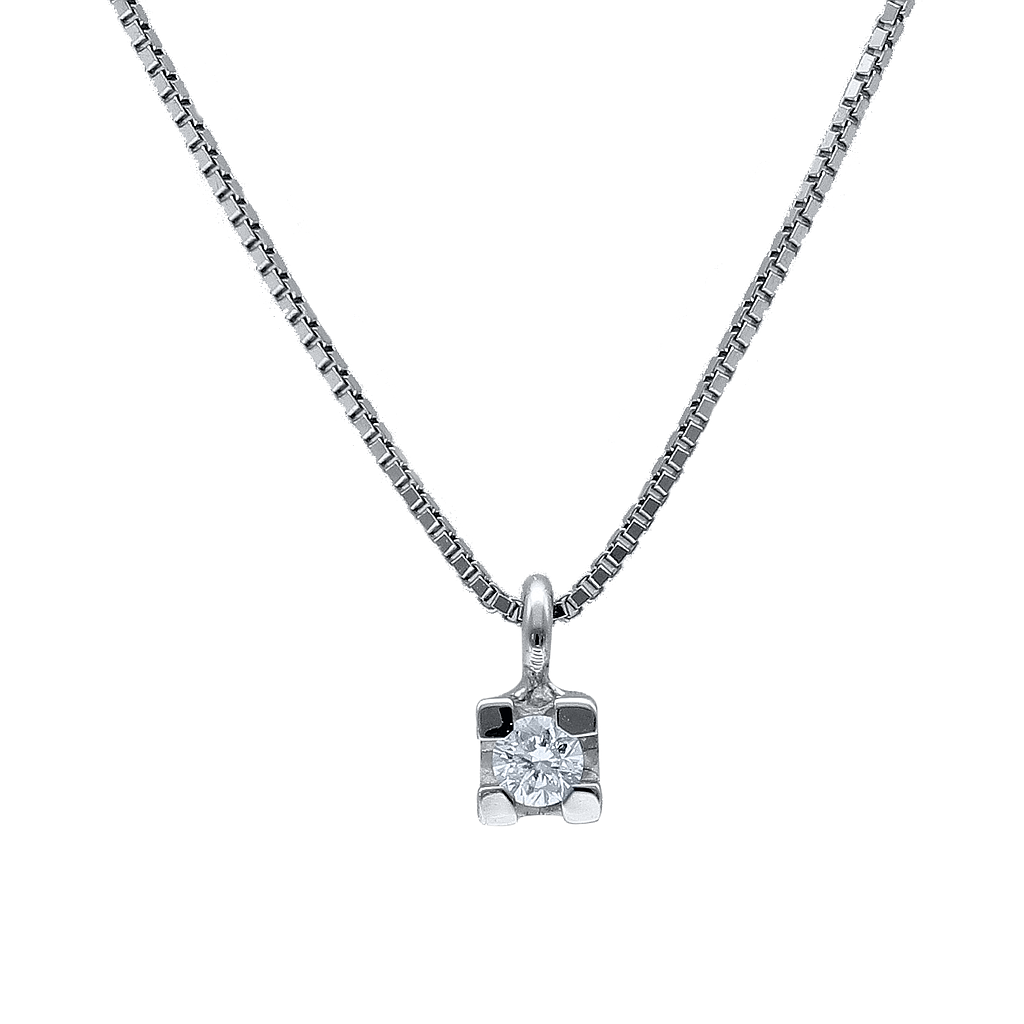 GENEVE CLASSIC NECKLACE 0.9 18K WHITE GOLD 42CM
