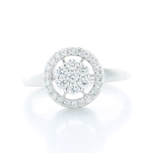 GENEVE ENGAGEMENT RING 3.36 18K WHITE GOLD 12