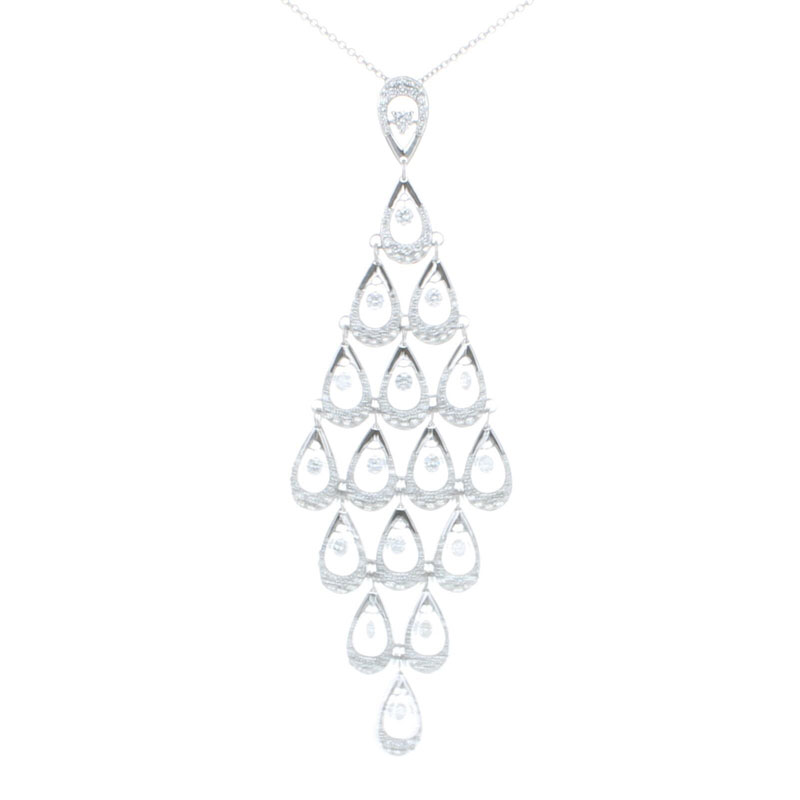GENEVE NECKLACE CHAIN & PENDANT 14.75 18K WHITE GOLD