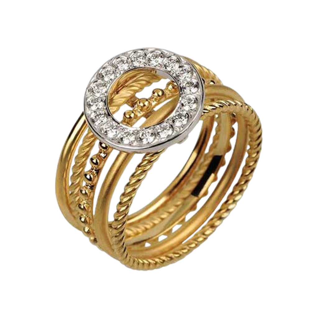 CARRERA Y CARRERA MUSICA RING 6.87 18K YELLOW AND WHITE GOLD 15