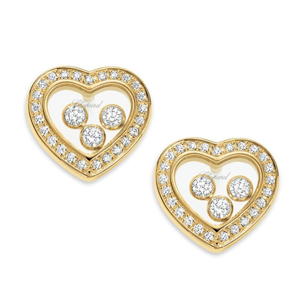 CHOPARD HAPPY DIAMONDS EARRINGS 6.6 18K YELLOW GOLD