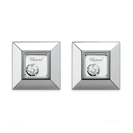 CHOPARD HAPPY DIAMONDS EARRINGS 1.2 18K WHITE GOLD