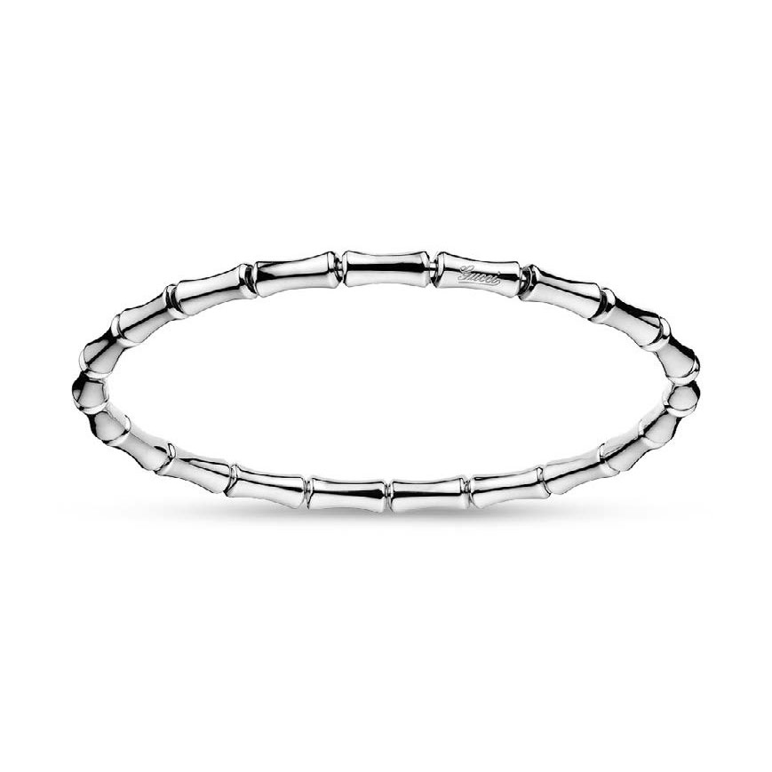 GUCCI BAMBOO BRACELET 18CM 8.7 18K WHITE GOLD