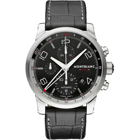 TIMEWALKER CHRONOVOYAGER UTC AUTOMATIC 43MM STEEL BLACK ALLIGATOR