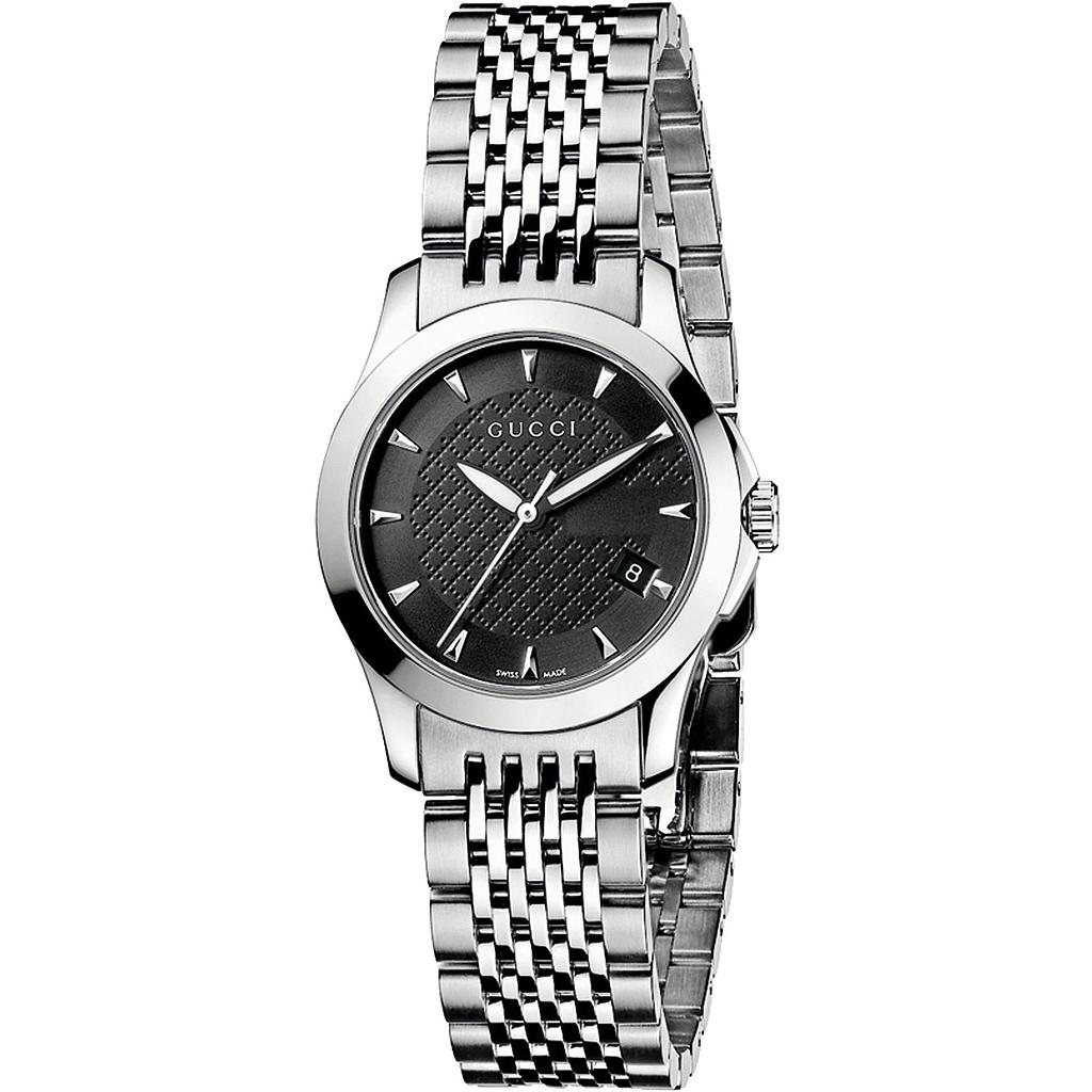 G TIMELESS QUARTZ SMALL QUARTZ 27MM STEEL BLACK STEEL