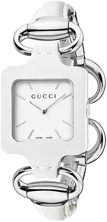 GUCCI 1921 STEEL QUARTZ 25MM STEEL & LEATHER WHITE STEEL & LEATHER