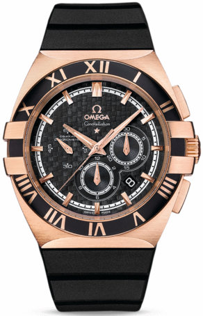 CONSTELLATION DOUBLE EAGLE WORLD CUP CO AXIAL CHRONO 41MM AUTOMATIC 41MM ROSE GOLD BLACK RUBBER