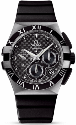 CONSTELLATION DOUBLE EAGLE WORLD CUP CO AXIAL CHRONO 35MM AUTOMATIC 35MM TITANIUM BLACK RUBBER