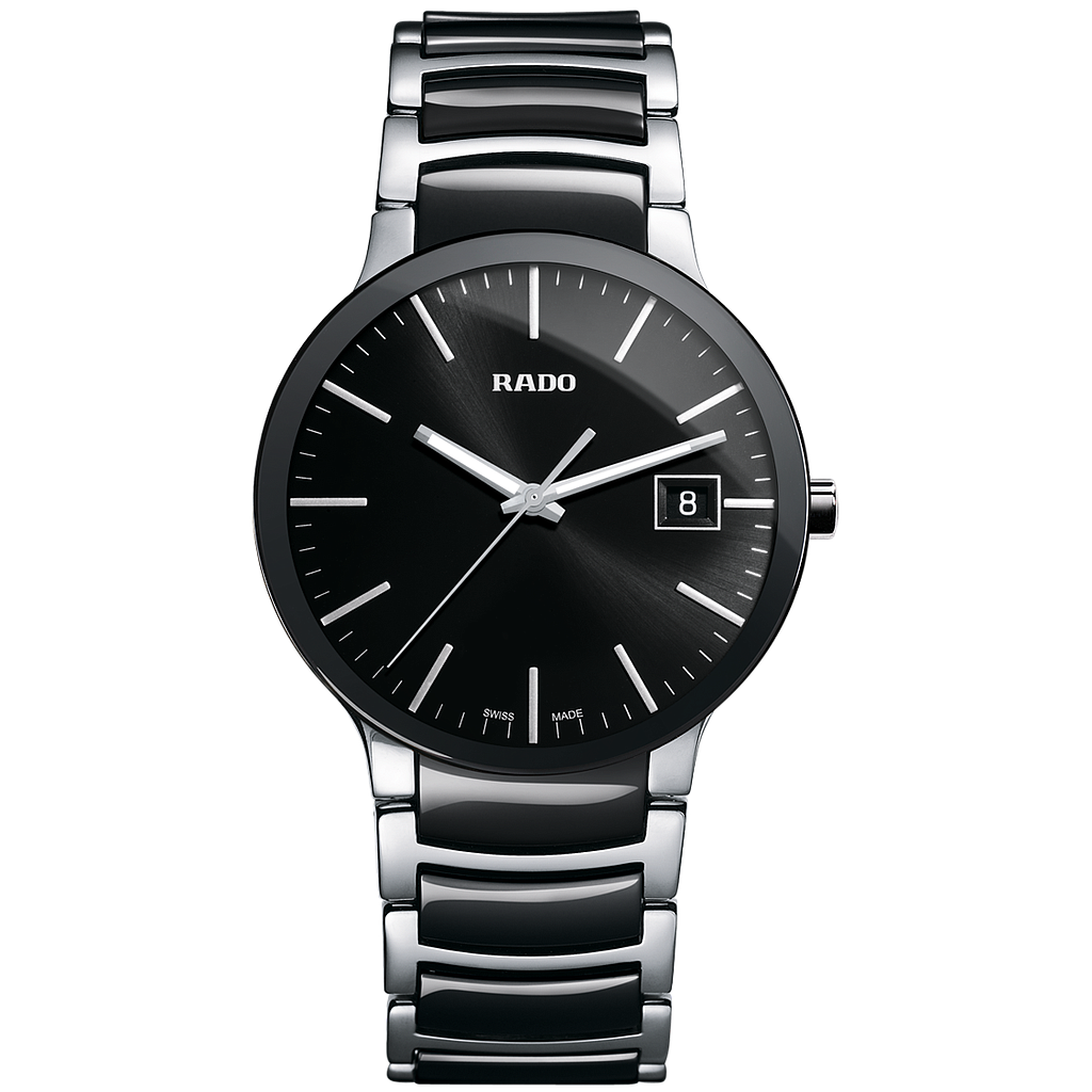 CENTRIX BLACK/SILVER QUARTZ 38MM STEEL BLACK STEEL & CERAMIC