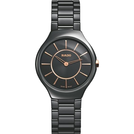 TRUE THINLINE BLACK QUARTZ 30MM STEEL & CERAMIC BLACK CERAMIC