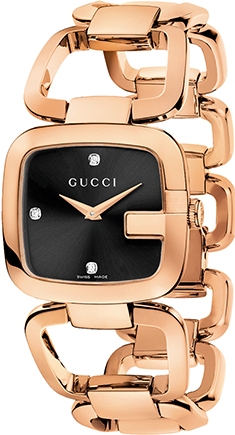 G GUCCI MEDIANO QUARTZ 32MM STEEL & PVD BLACK STEEL & PVD