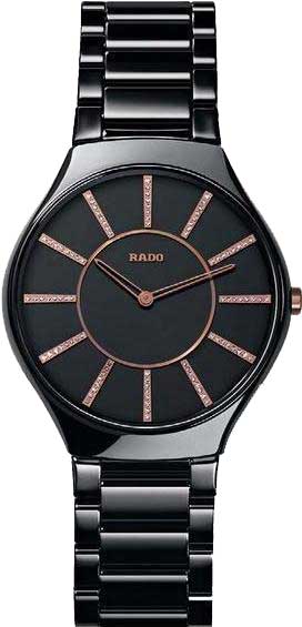 TRUE THINLINE BLACK QUARTZ 39MM STEEL & CERAMIC BLACK CERAMIC