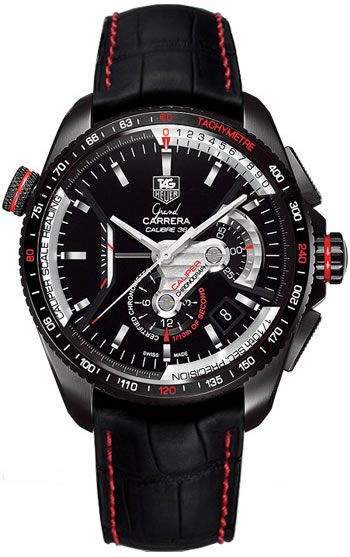 GRAND CARRERA CALIBRE  36RS/2 CHRONOGRAPH AUTOMATIC 43MM TITANIUM BLACK ALLIGATOR