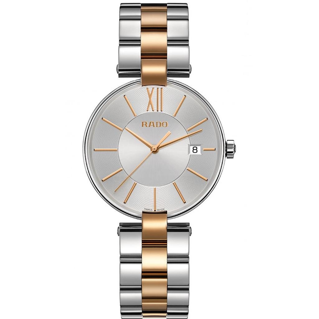 COUPOLE SILVER/ROSE QUARTZ 36MM STEEL & PVD SILVER STEEL & PVD