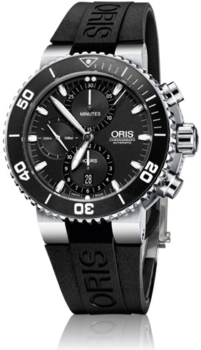 AQUIS CHRONOGRAPH AUTOMATIC 46MM STEEL BLACK RUBBER
