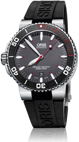 AQUIS RED AUTOMATIC 43MM STEEL GREY RUBBER