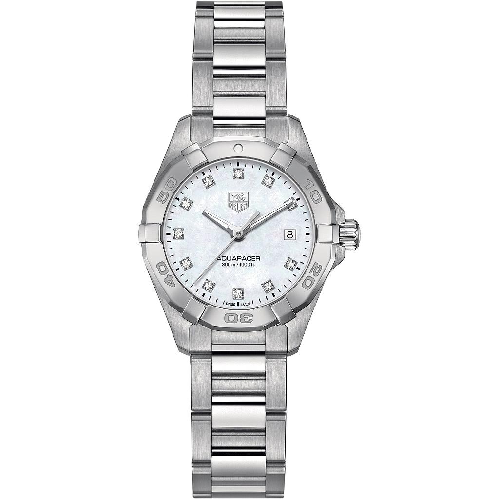AQUARACER 300M QUARTZ QUARTZ 27MM STEEL MOTHER OF PEARL STEEL