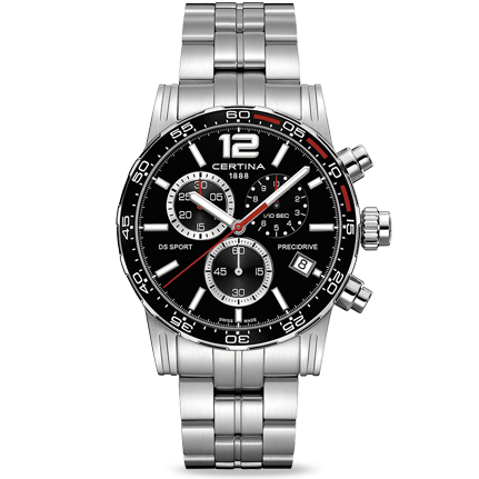 DS SPORT CHRONO QUARTZ 44MM STEEL BLACK STEEL