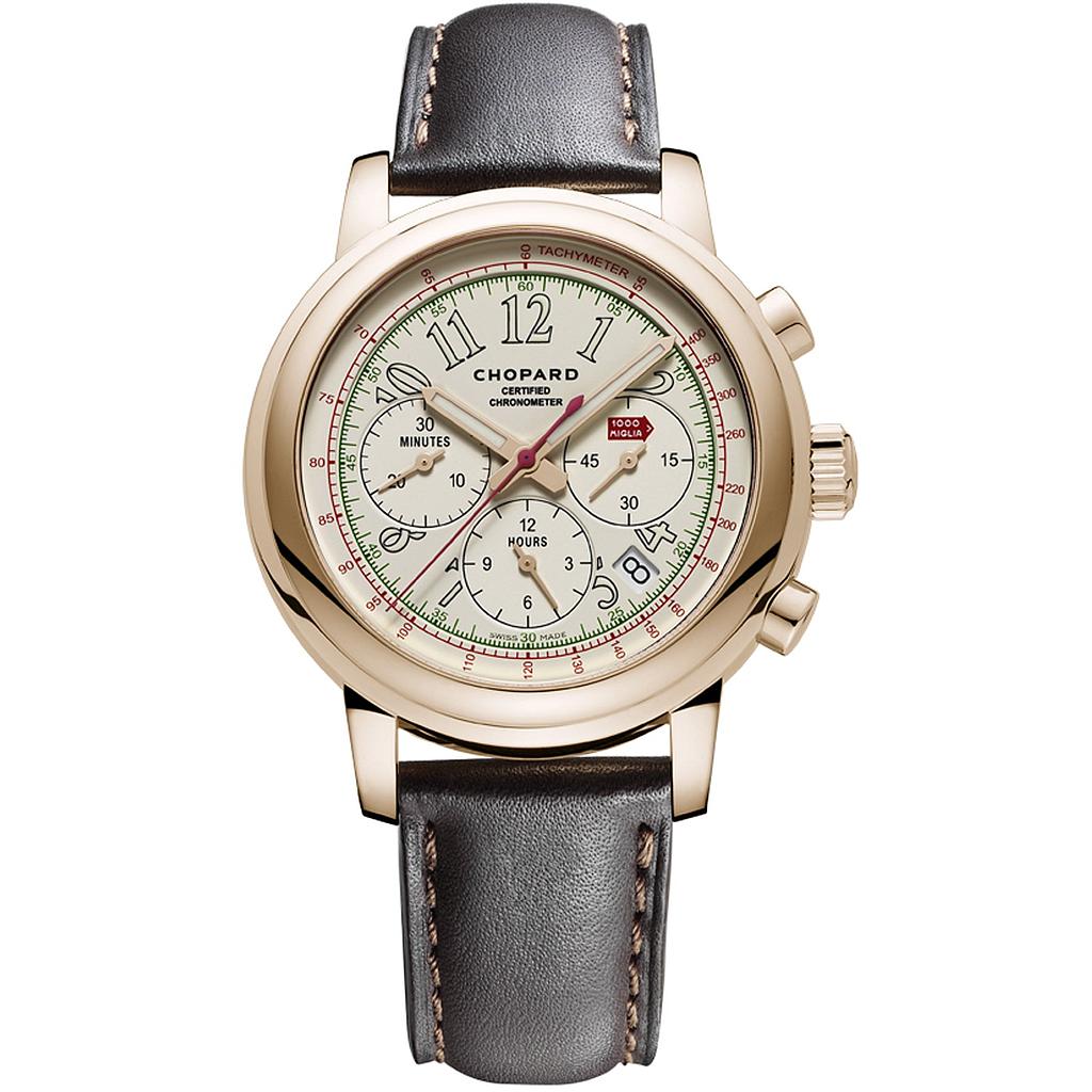 MILLE MIGLIA MILLE MIGLIA CHRONOGRAPH AUTOMATIC 42MM ROSE GOLD WHITE LEATHER