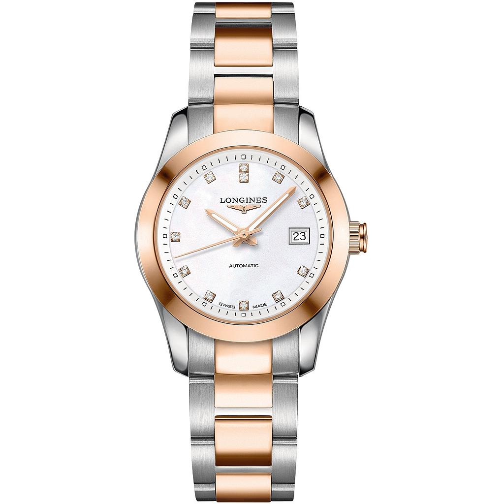 CONQUEST CLASSIC AUTOMATIC 29,5MM STEEL & ROSE GOLD MOTHER OF PEARL STEEL & ROSE GOLD