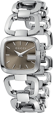 G GUCCI SMALL QUARTZ 24MM STEEL BROWN STEEL