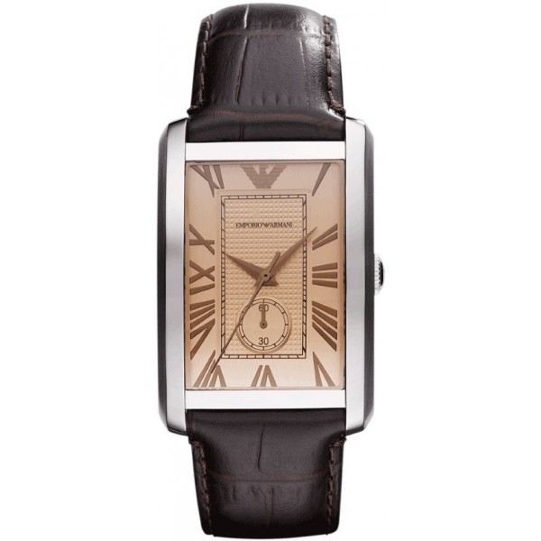 MARCO QUARTZ 31,5MM STEEL CHAMPAGNE LEATHER