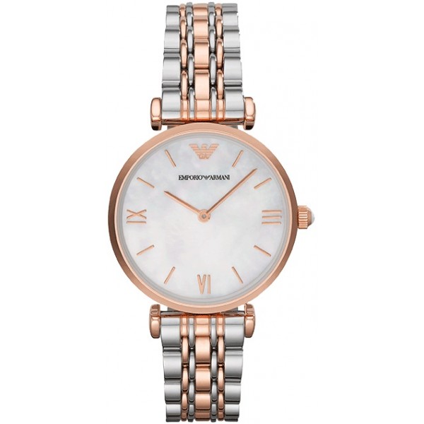 GIANNI T BAR QUARTZ 32MM STEEL MOTHER OF PEARL STEEL