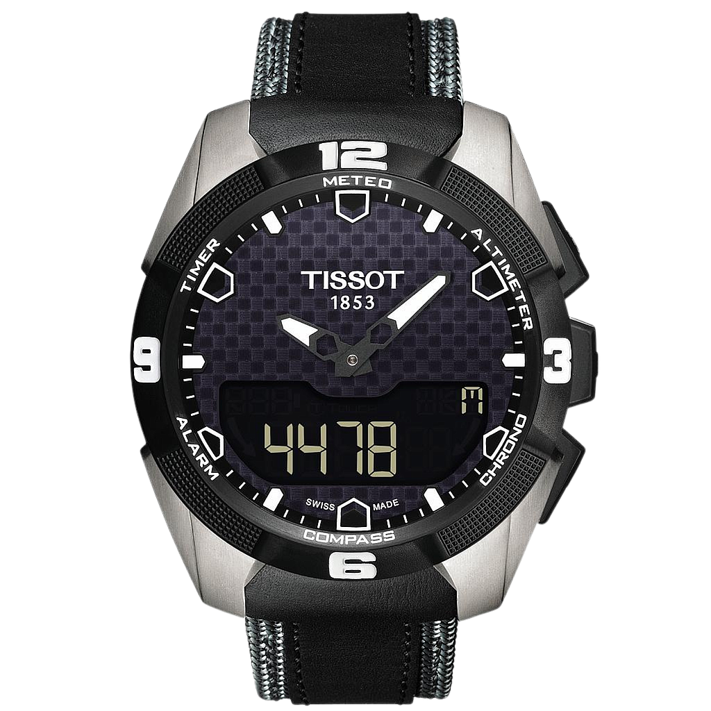 T-TOUCH SOLAR EXPERT QUARTZ 45MM TITANIUM BLACK LEATHER