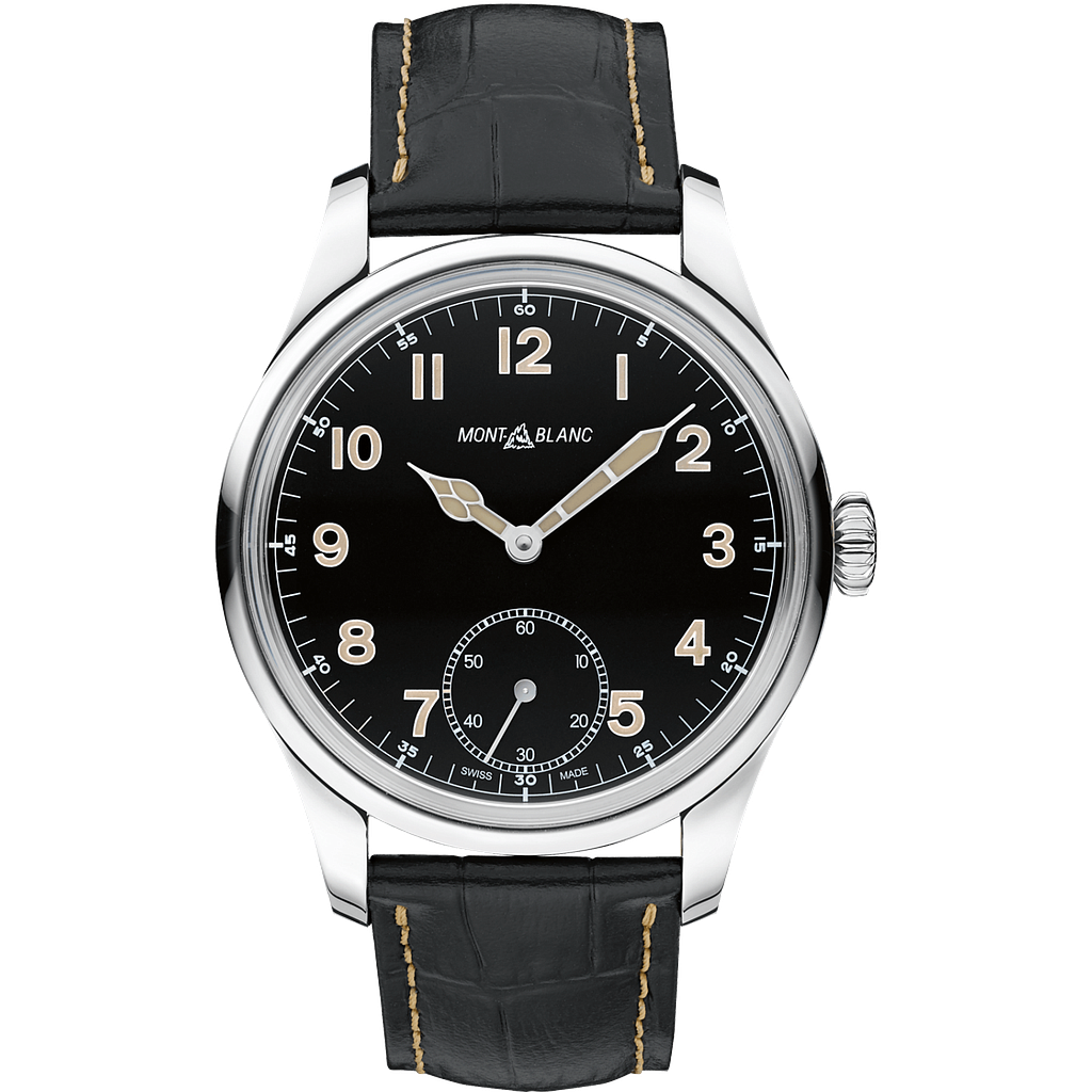 1858 COLLECTION SMALL SECOND MANUAL WOUND 44MM STEEL BLACK ALLIGATOR