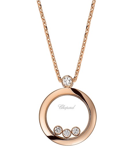 CHOPARD HAPPY DIAMONDS NECKLACE 8.7 18K ROSE GOLD