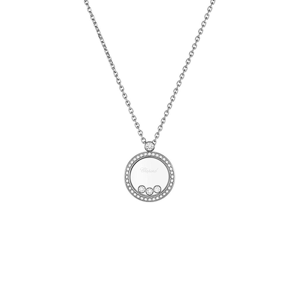 CHOPARD HAPPY DIAMONDS NECKLACE 8.4 18K WHITE GOLD