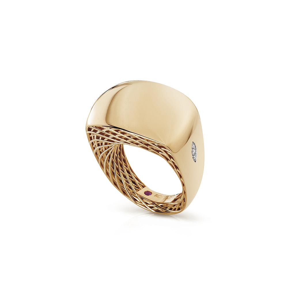 ROBERTO COIN GOLDEN GATE RING 11.95 18K WHITE AND ROSE GOLD 14