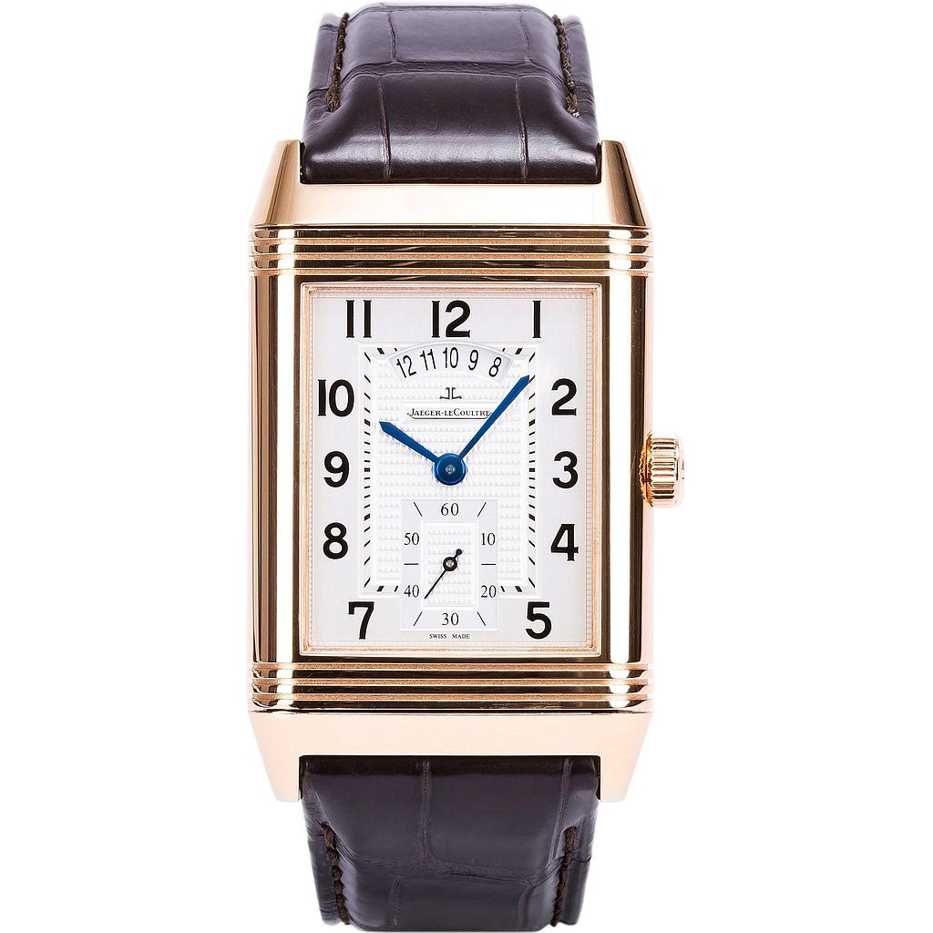 REVERSO GRANDE REVERSO 986 DUODATE MANUAL WOUND ROSE GOLD SILVER ALLIGATOR