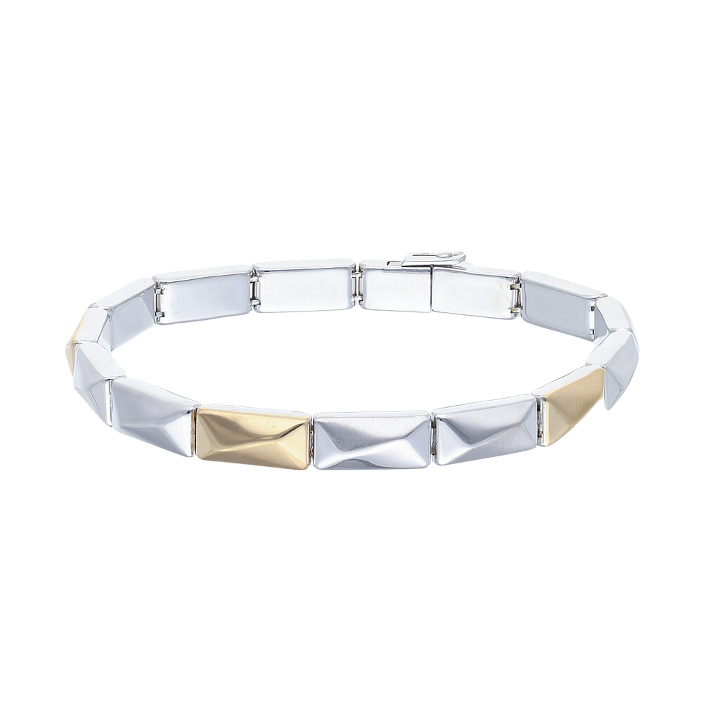 GENEVE MEN'S BRACELET 16.5 18K YELLOW AND WHITE GOLD 19CM