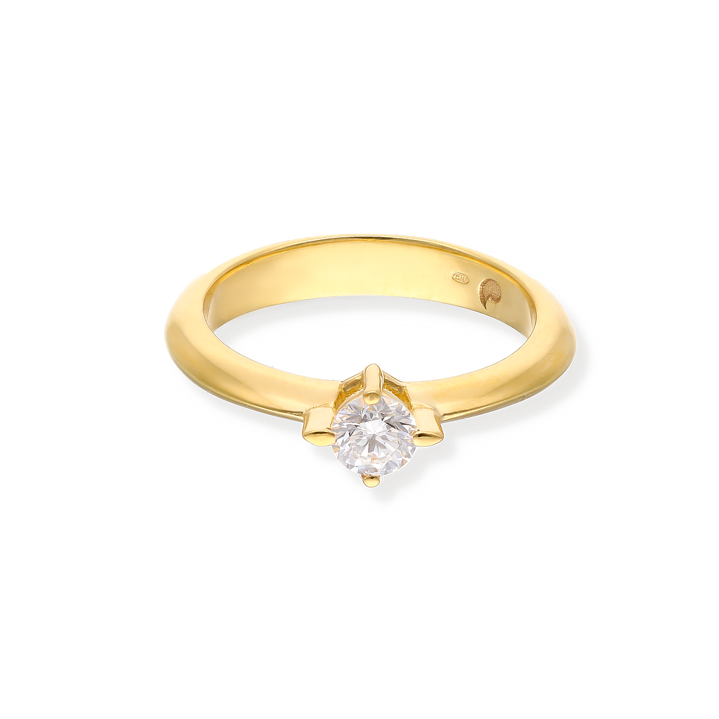 GENEVE RING SOLITAIRE 4.5 18K YELLOW GOLD 14