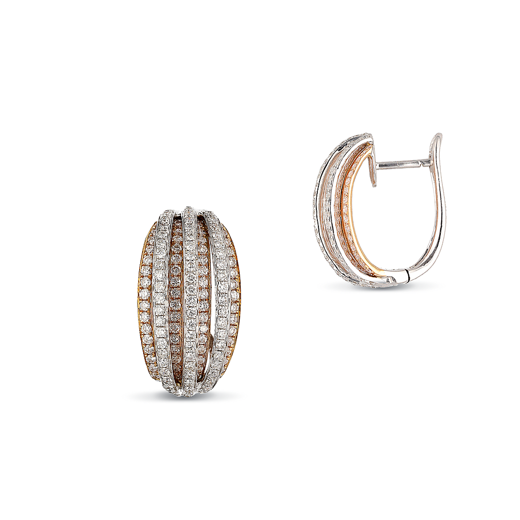 GENEVE CLASSIC EARRINGS 6.96 18K WHITE AND ROSE GOLD
