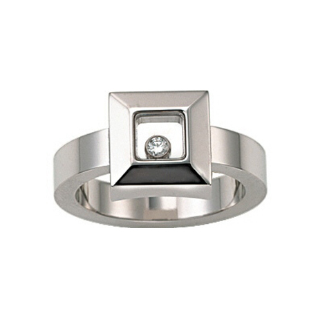 CHOPARD HAPPY DIAMONDS RING 11.4 18K WHITE GOLD 53