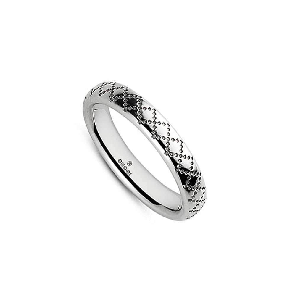 GUCCI DIAMANTISSIMA RING 0.0 18K WHITE GOLD 15