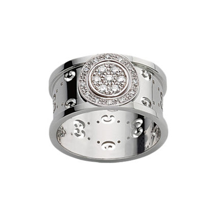 GUCCI ICON RING 0.0 18K WHITE GOLD 16