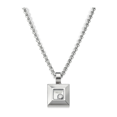 CHOPARD HAPPY DIAMONDS NECKLACE 13.1 18K WHITE GOLD