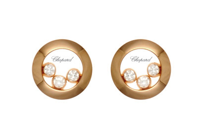 CHOPARD HAPPY CURVES EARRINGS 4.0 18K ROSE GOLD