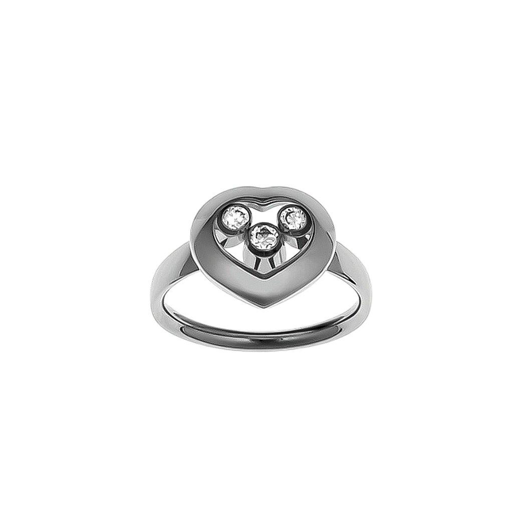 CHOPARD HAPPY CURVES ANILLO T 55 5.5 18K WHITE GOLD