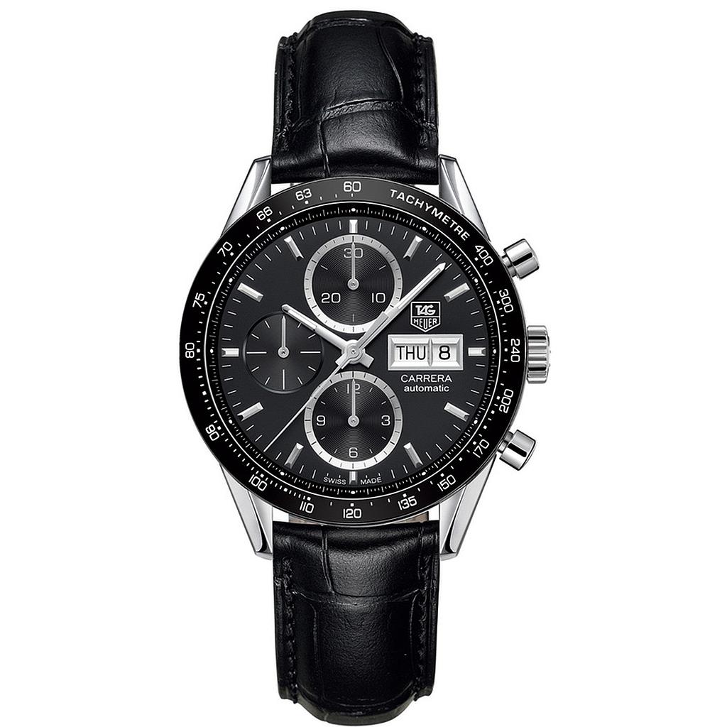 CARRERA CALIBRE 16 DAY DATE CHRONOGRAPH AUTOMATIC 41,1MM STEEL BLACK ALLIGATOR