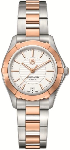 AQUARACER CALIBRE 5 AUTOMATIC 34MM STEEL SILVER STEEL & ROSE GOLD