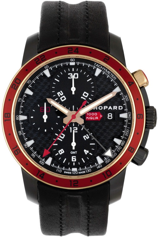 MILLE MIGLIA MILLE MIGLIA GMT CHRONO AUTOMATIC 42,5MM STEEL & ROSE GOLD BLACK LEATHER