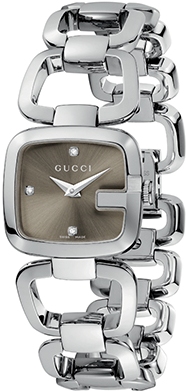 G GUCCI SMALL QUARTZ 24MM STEEL BROWN STEEL