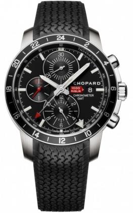 MILLE MIGLIA MILLE MIGLIA GMT CHRONO AUTOMATIC 42MM STEEL BLACK RUBBER