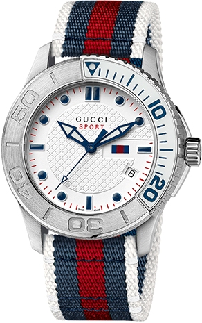 G TIMELESS DEPORTIVO QUARTZ 44MM STEEL WHITE TEXTILE