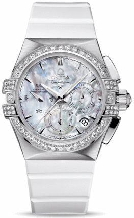 CONSTELLATION DOUBLE EAGLE CO AXIAL CHRONO 35MM AUTOMATIC 35MM STEEL MOTHER OF PEARL RUBBER