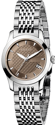 G TIMELESS QUARTZ SMALL QUARTZ 27MM STEEL BROWN STEEL